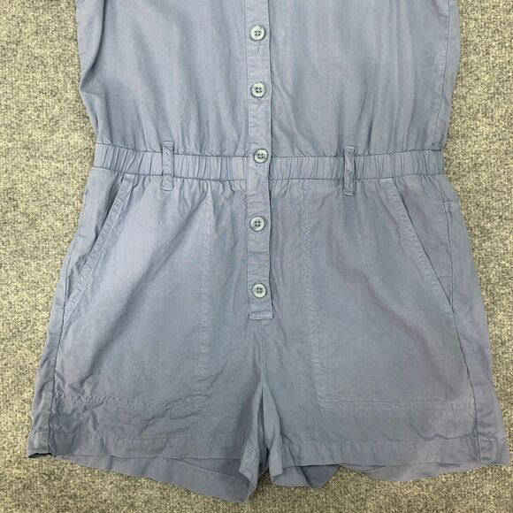 Cloth & Stone Utility Romper Womens S Small Blue Jay Sleeveless Collared *READ - Picture 5 of 12